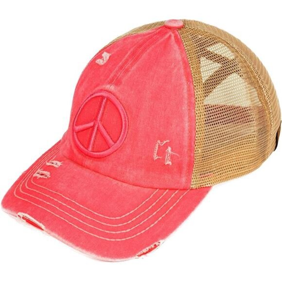 Ponycap Messy High Bun Ponytail Adjustable Mesh Trucker Baseball Cap Hat